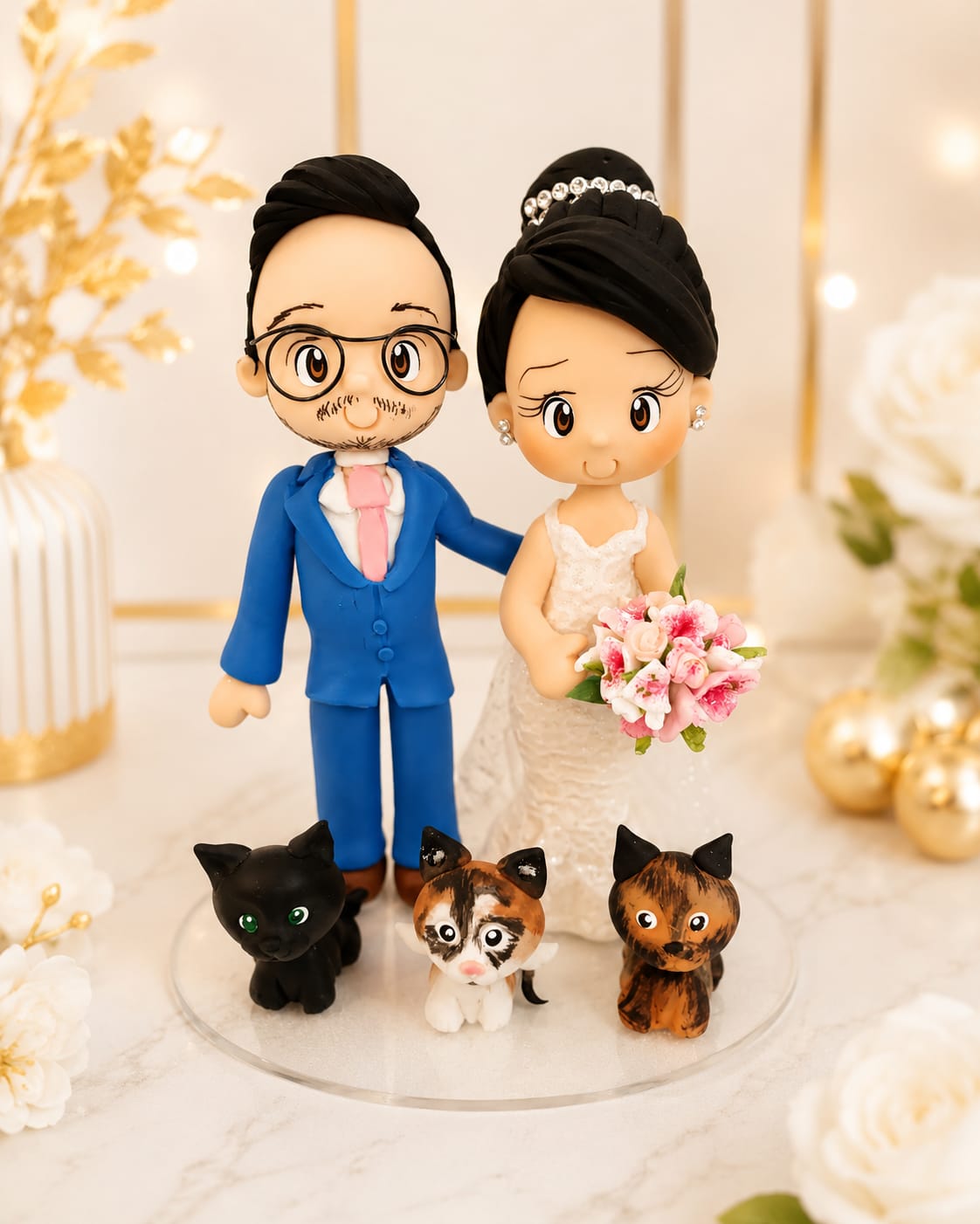 Topo Casamento Biscuit 14cm — Modelo 1