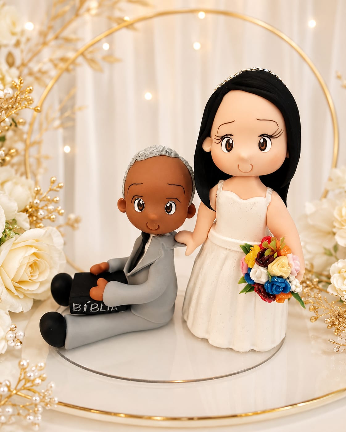 Topo Casamento Biscuit 14cm — Modelo 3