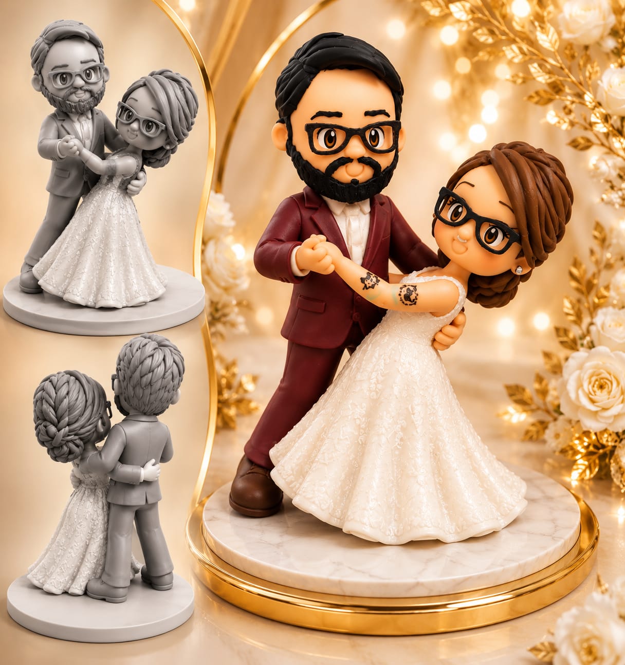 Topo Casamento 3D — Modelo 2