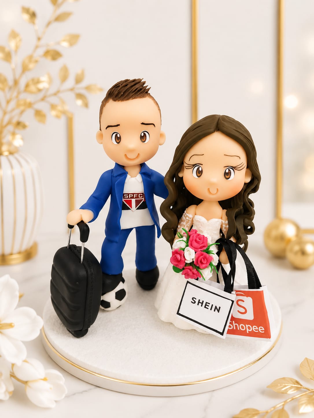 Topo Casamento Biscuit 14cm — Modelo 2